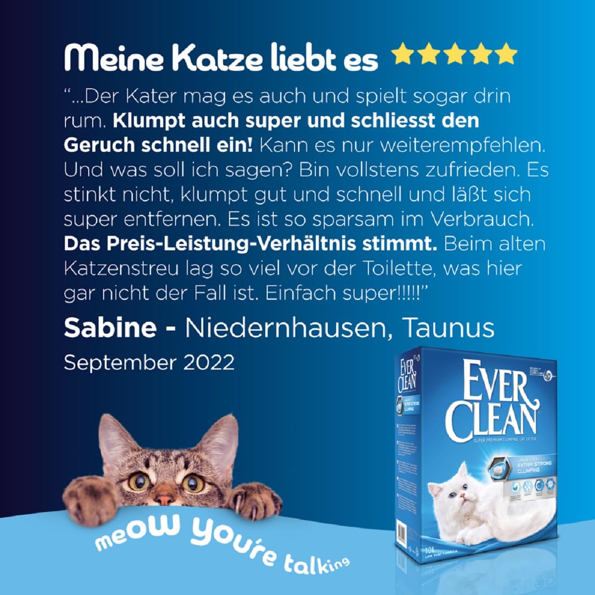 Ever Clean Extrastarkes klumpendes Katzenstreu, 10 Liter, duftstofffrei, parfümfrei, Einheitsgröße, EEVC012