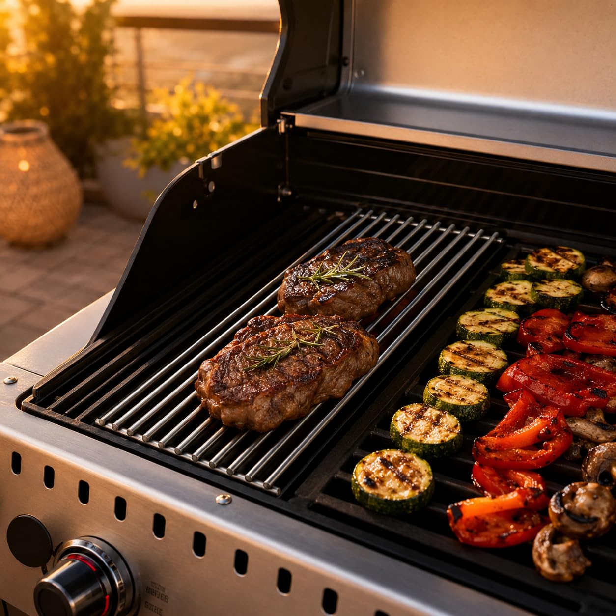 Grillfürst Griglia in Acciaio Inox Broil King Baron - griglia Facile da Pulire con montanti da 8 mm, Dimensione della griglia di Ricambio 43,6 x 15,9 cm