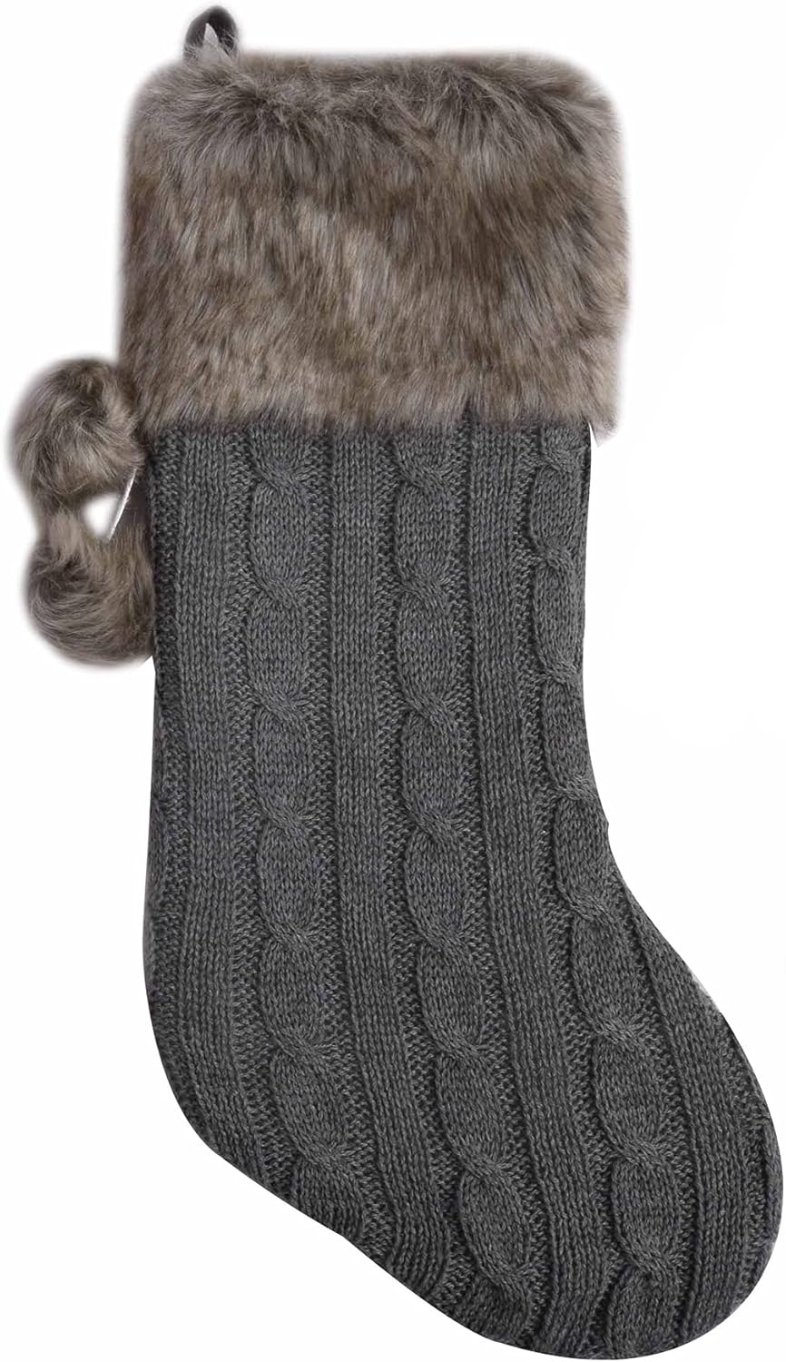 5pcs Knitted Christmas Socks Gift Bag Christmas Decoration Wool Socks Mouth Christmas Tree Decoration Socks