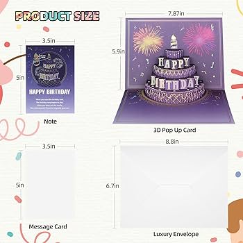 Amazon.com : XTF2015 Happy Birthday Cards Fireworks, Lights