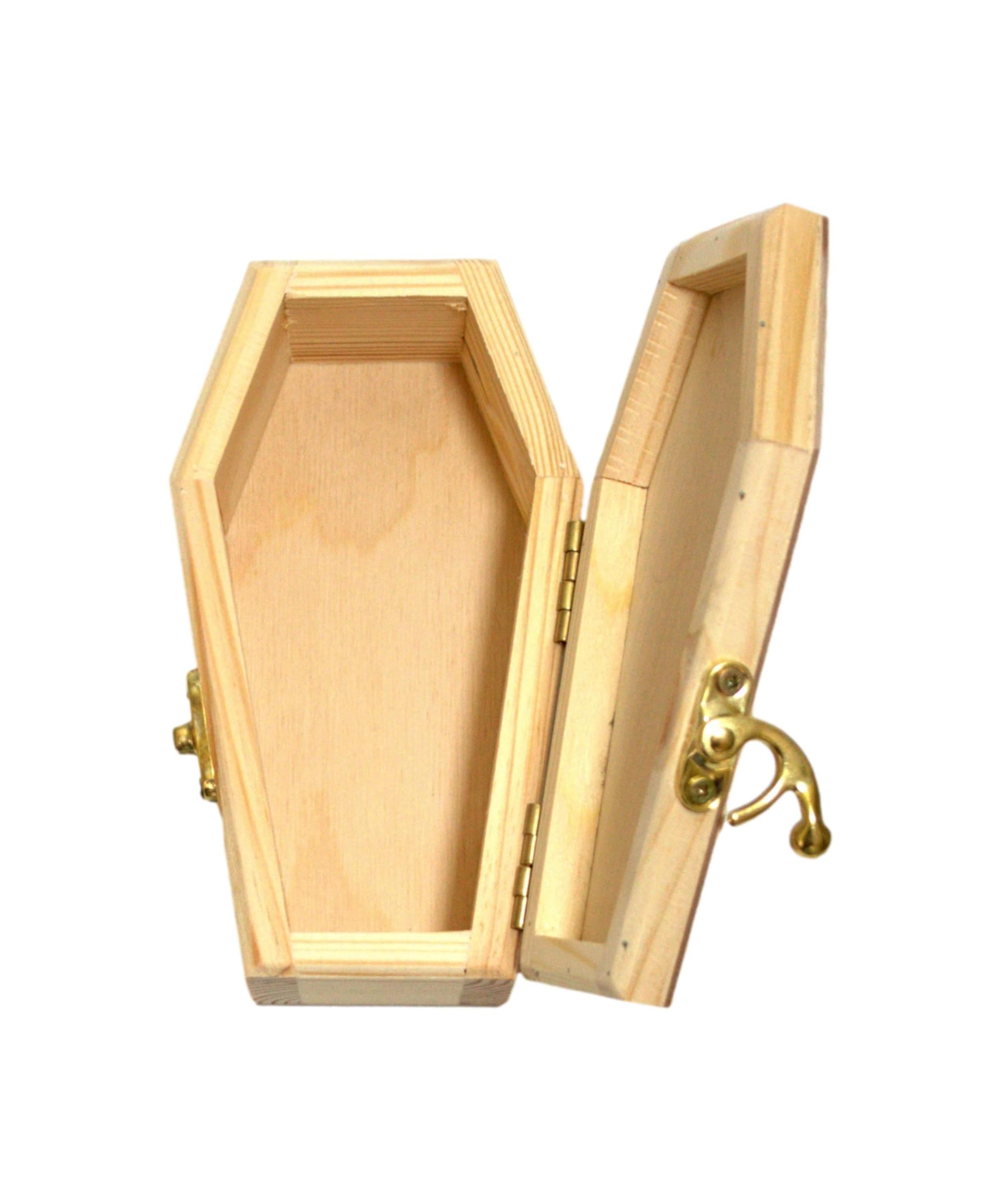 Cercueil Miniature En Bois De Bouleau – 1:12 Pour Maison De Poupée, Déco Halloween, Accessoire Fantaisiste 17,5 Cm