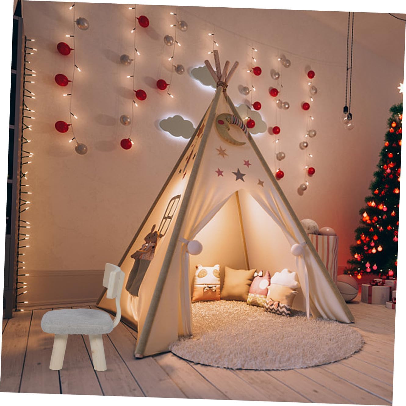 Boys and Girls Back Chair Comfortable Family Stool for Toddlers Creative Solid Design Safe and Stable Seating for Home and School Use Craftsmanship Easy to Use