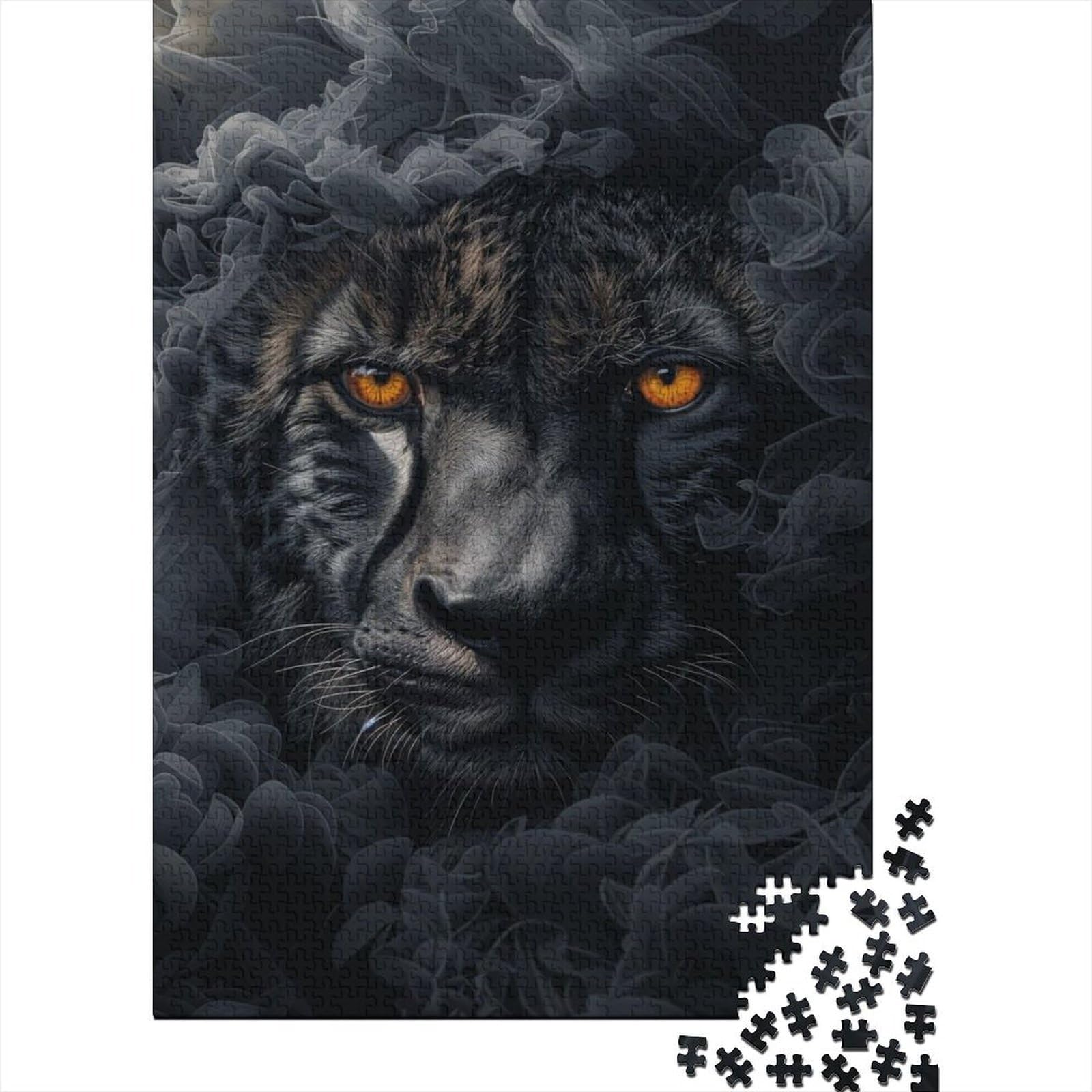 panther 1000 Piece Jigsaw Puzzle paper for adults misty night face