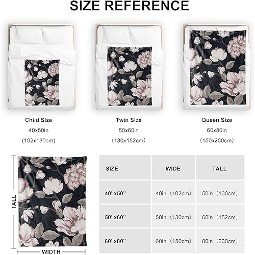 Miniatura 4 de BTZO Manta floral de flores silvestres, manta con patrón de flores, suave, cálida y acogedora, manta de felpa, mantas de felpa para decoración del