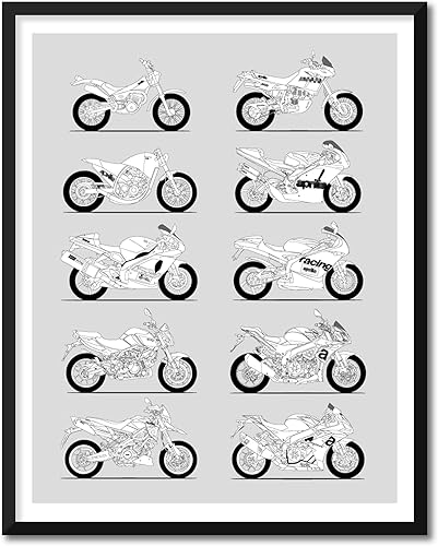 Miniatura 7 de Triumph Motorcycle Inspired Poster Wall Art Handmad Best of Triumph Motorbikes History and Evolution of Triumph Generations for Bikers and