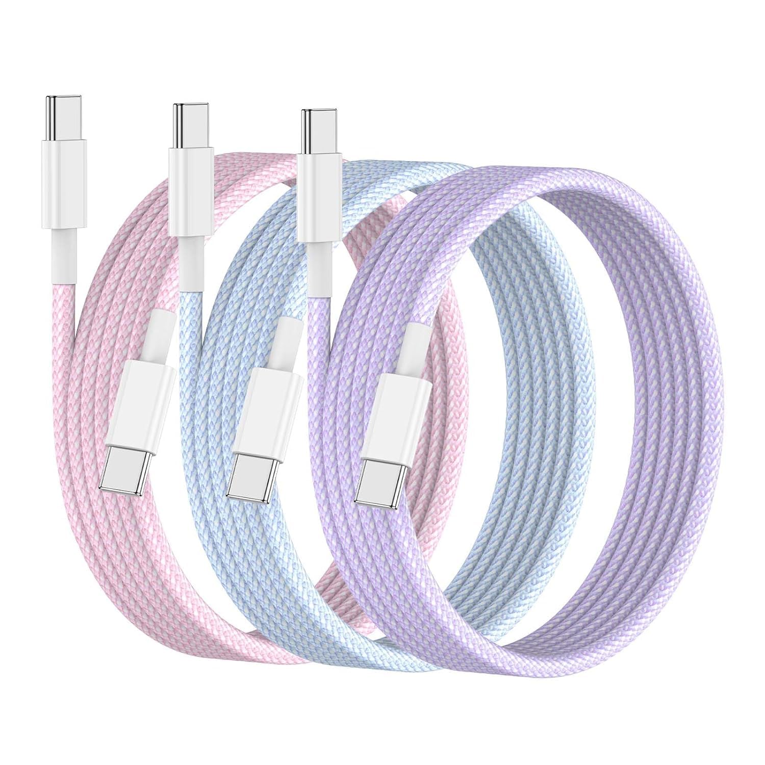 OJOS [3 Pack] 3 Ft Cable Compatible with iPhone 15 Charger Cable, iPad Pro Fast Charging Cable, USB C to Type C Cord for iPhone 15/15 Plus/15 Pro/15 Pro Max/iPad Pro/iPad Air (White/Blue/Purple) (B0CRB39B4Q) Amazon Price History, Amazon Price Tracker