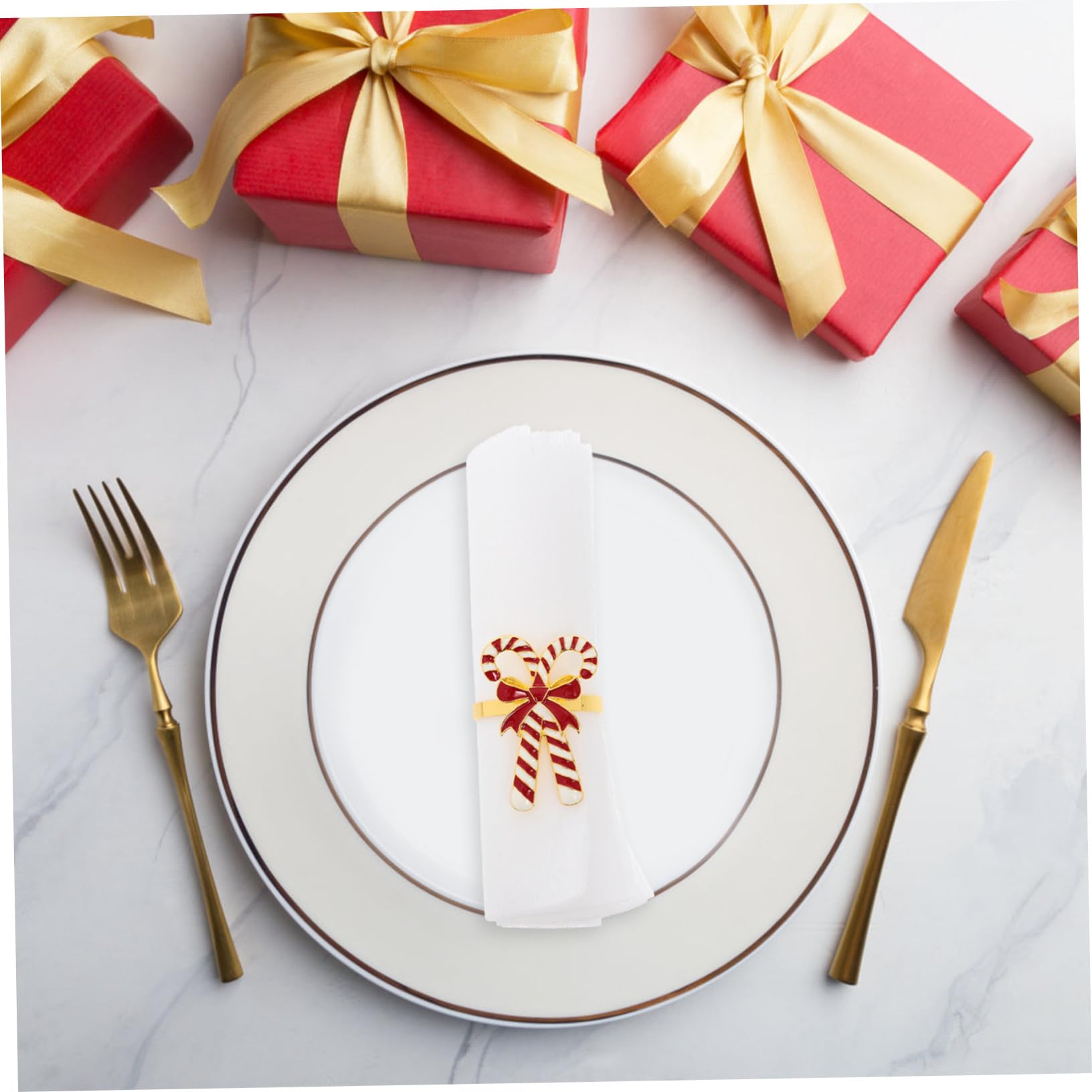 4 Pezzi Portatovaglioli Natalizi in con Decorativi per Tovaglioli Accessori Tavola per Feste Natale Design e Resistente per e Ricevimenti