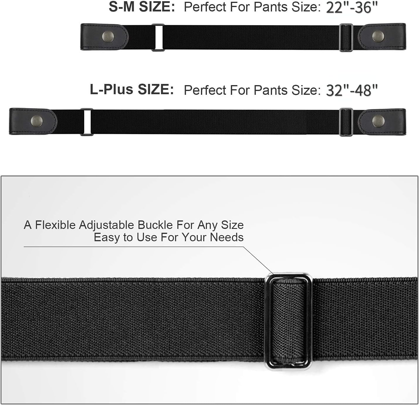 WHIPPY 3 Pieces 4 Pieces Buckle Free Adjustable Women Belt, No Buckle Invisible Elastic Belt for Jeans Pants - Image 4