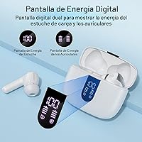 Vista 2 de TAGRY Auriculares Bluetooth Verdaderamente Inalámbricos Auriculares 60H Reproducción Pantalla LED de Energía Auriculares con Estuche de Carga