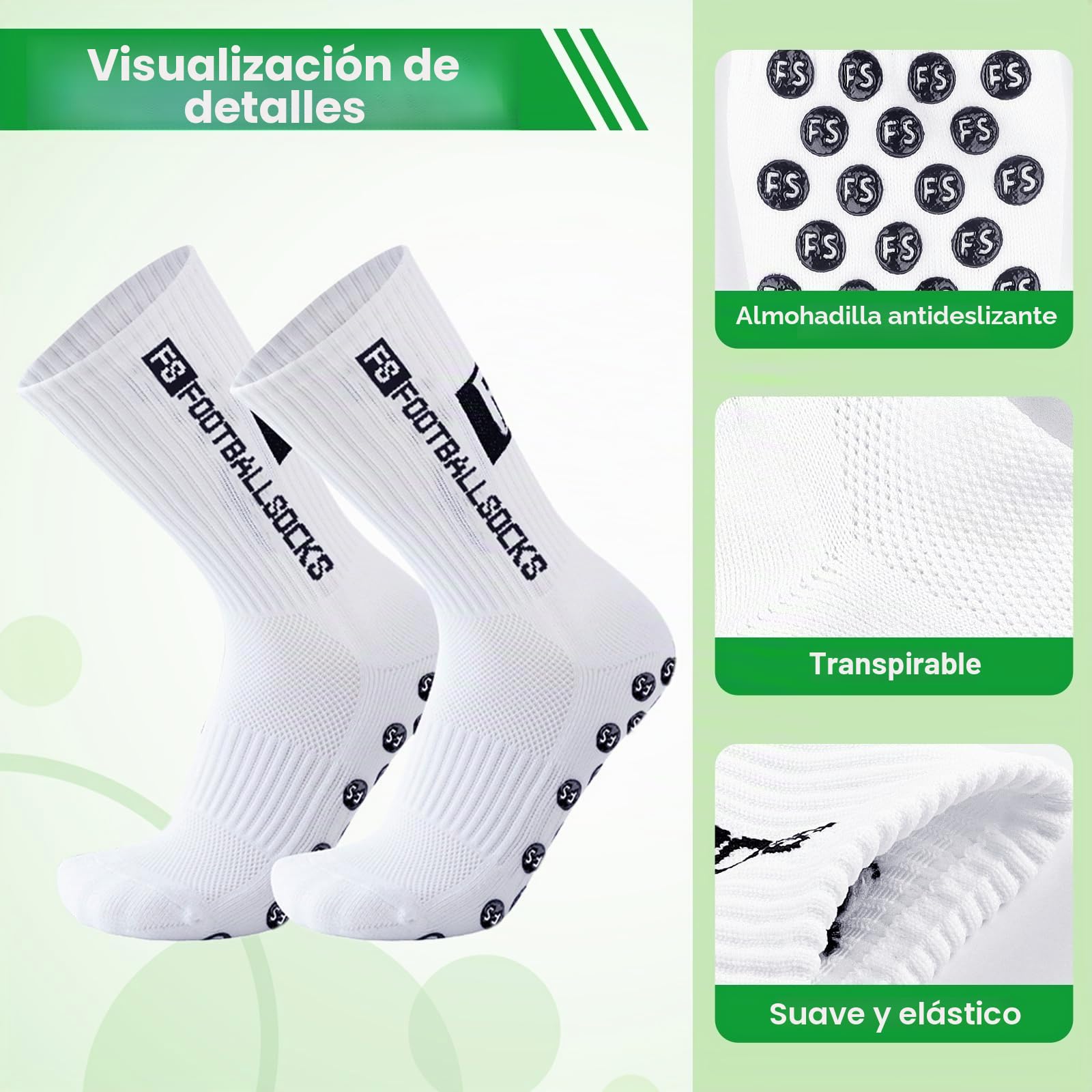Calcetines Antideslizantes Hombre, 39-46 Calcetines Antideslizantes Futbol, Algodón Resistente al Desgaste Baloncesto, Medias Cortadas Futbo