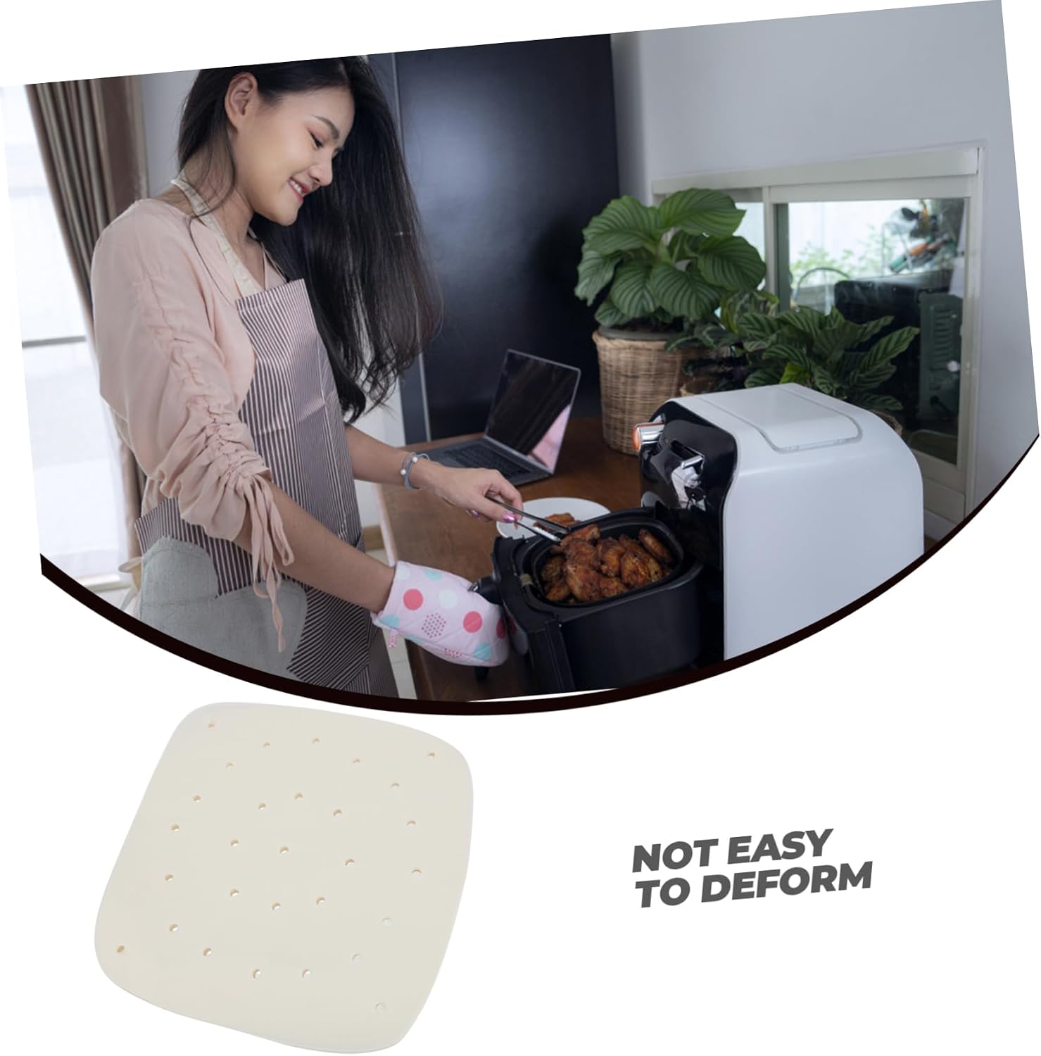 100 Pcs White Steaming Basket Liners, Plant Silicone Oil Paper