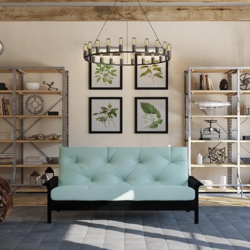 Miniatura 183 de Poly Solid - Colchón de futón completo, 8 pulgadas, color azul polvoriento Negro -,Azul,rosado (Blush Pink),Borgoña,Burnt orange,2-Burnt