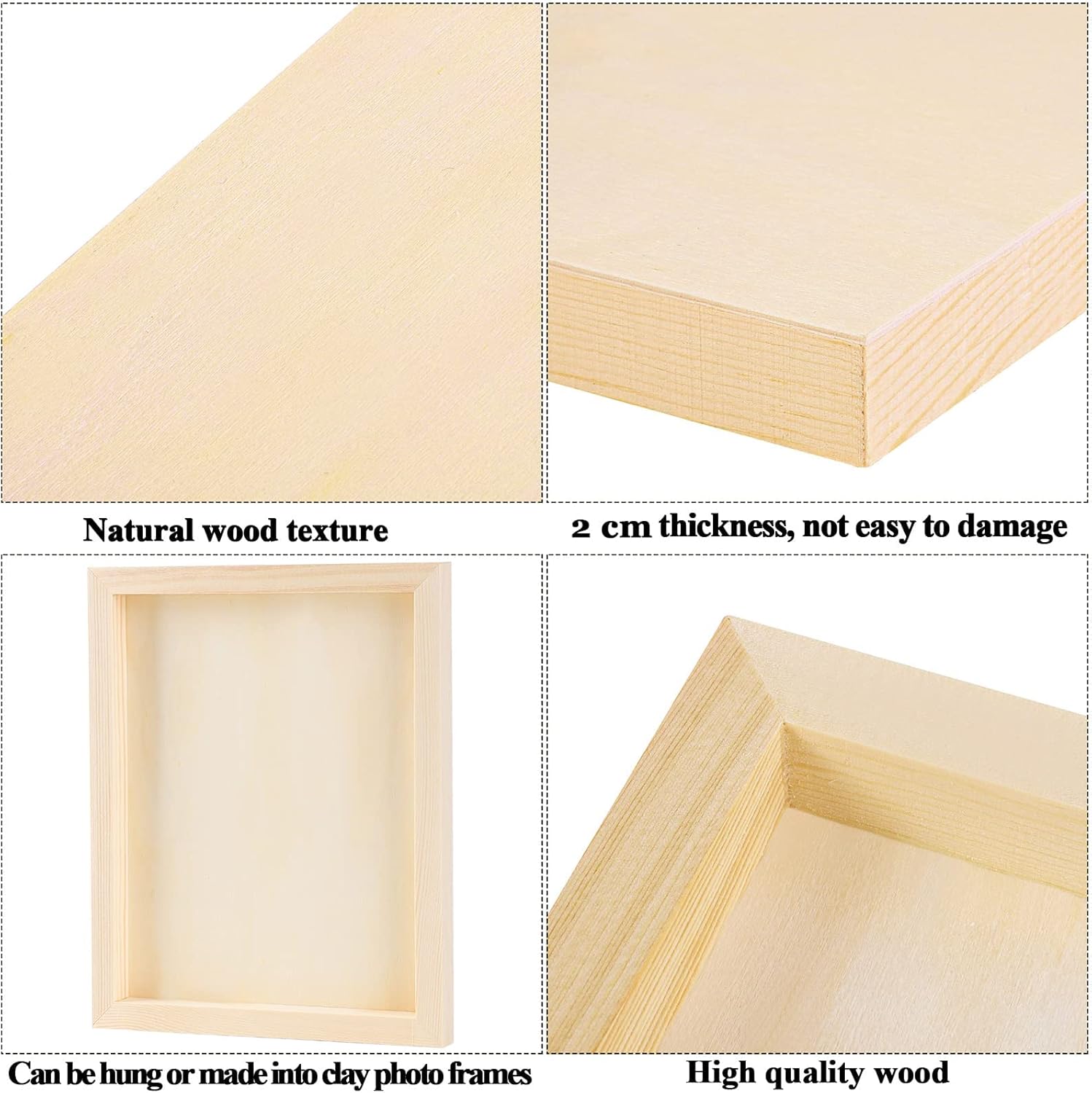 ADXCO 8 Pack Wood Panels 8 x 10 inch Wooden Canvas Board Unfinished Wooden Panel Boards for Painting, Arts, Pouring Use with Oils, Acrylics