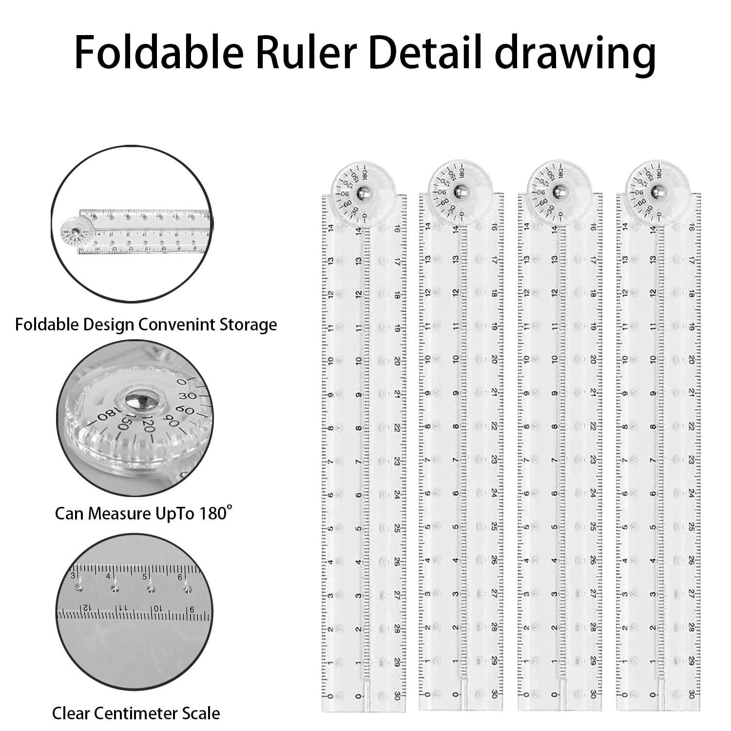 Ffbendy Ruler Bendy Ruler 4 Pieces Of Transparent Folding Ruler, Plastic Folding ...