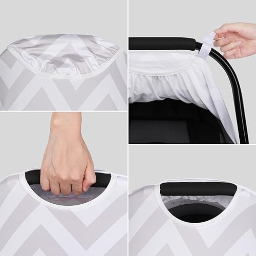 Miniatura 5 de Metplus Funda de asiento de automóvil 2 en 1, funda multiusos para asiento de automóvil de bebé con parasol de privacidad, protege el asiento de