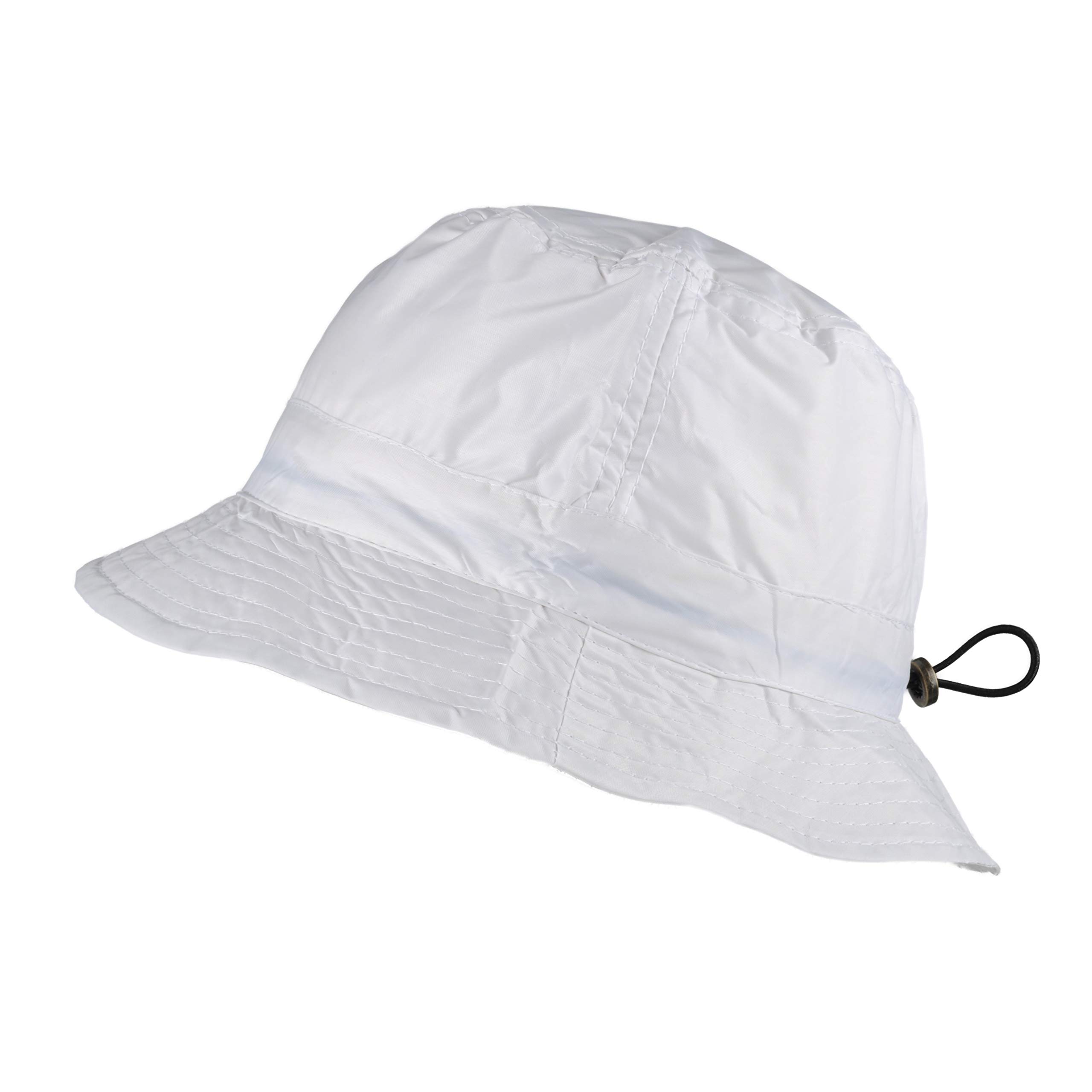 Toutacoo, Adjustable Bucket Rain Hat in Nylon (06-White/ 02)