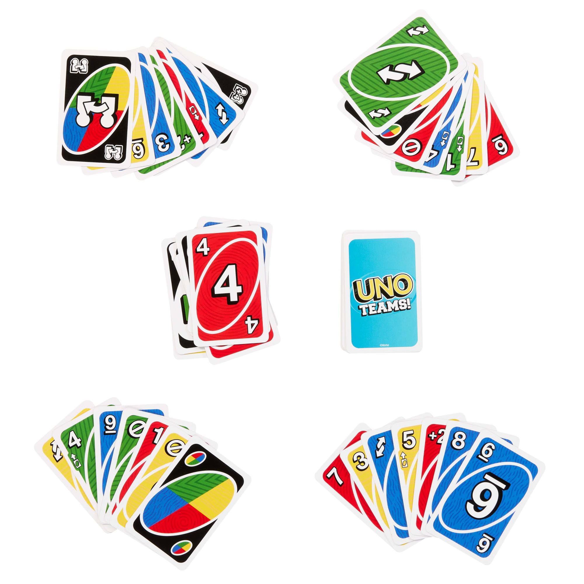 Mattel Games UNO Teams Card Game for Family Nights Game Nights, Travel - Image 4
