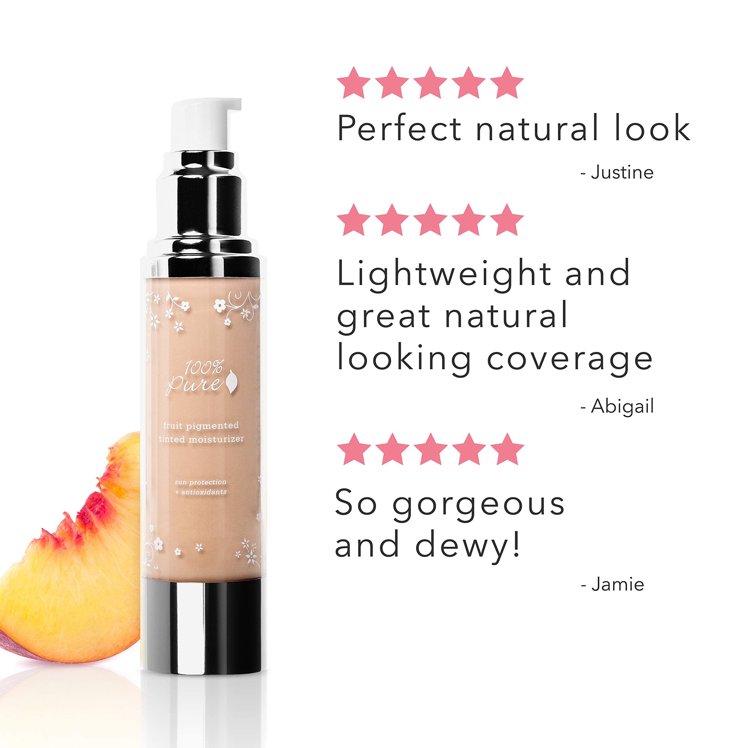 100 PURE Tinted Moisturizer (Fruit Pigmented), Alpine Rose, Light to