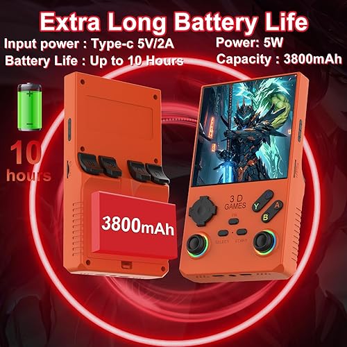 Miniatura 4 de RegiisJoy V40 Pro - Consola de juegos portátil, 35000 juegos, pantalla IPS de 3.5 pulgadas, consola retro arcade, 256G 3800 mAh, mini consola de