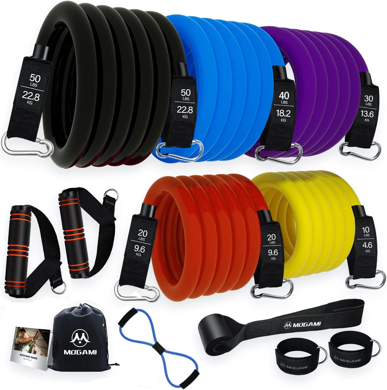Resistance Band Exercise Bands Workout Resistance Band Set Stretch Training Fitness Bands with Handles [13pcs]
