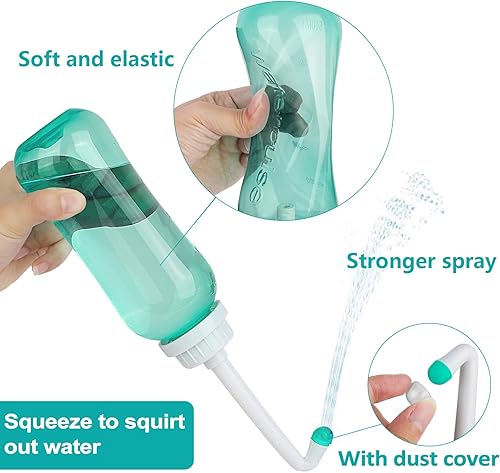 Miniatura 5 de LIVE4COOL Peri Botella para bidé de viaje posparto, cuidado perineal, 16.9 onzas, para mamá y bebé, botella portátil con 2 tubos de enjuague para