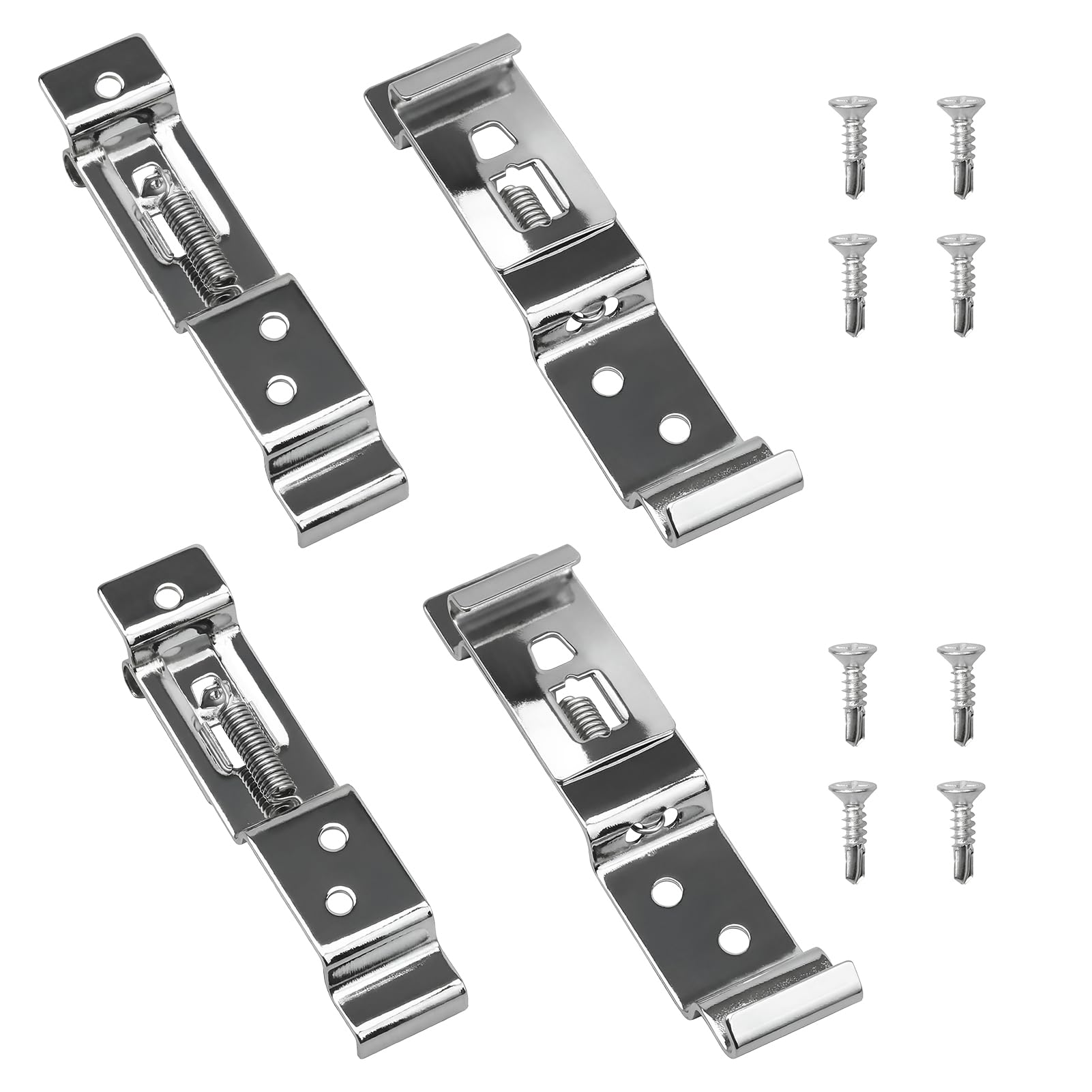 4PCS Soporte Matricula Remolque, 120x25mm Inoxidable Sujetador Portamatrícula Universal de 8 Tornillos, Plata Portamatriculas, para Coches, Camiones y Remolque