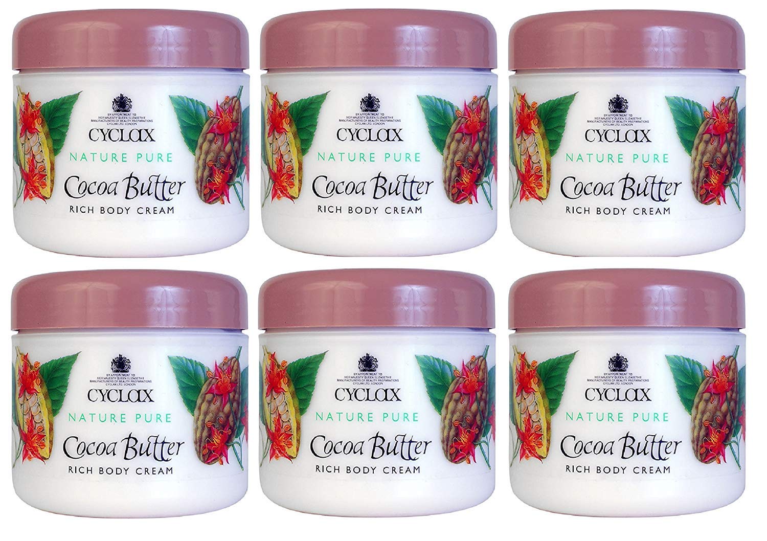 6 x Cyclax Naturaleza pura rych crema corporal Manteca de Cacao 300 ml