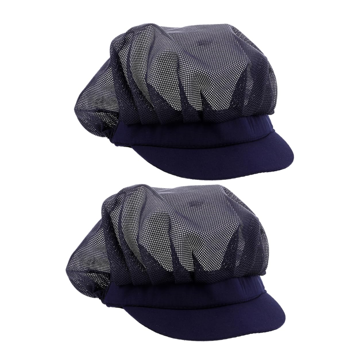NOLITOY 2pcs Unisex Chef Hat Breathable Cooking Beanie for Kitchen Catering and Food Service Lightweight Washable Navy Versatile Headwear for Chefs Waiters and Bakers