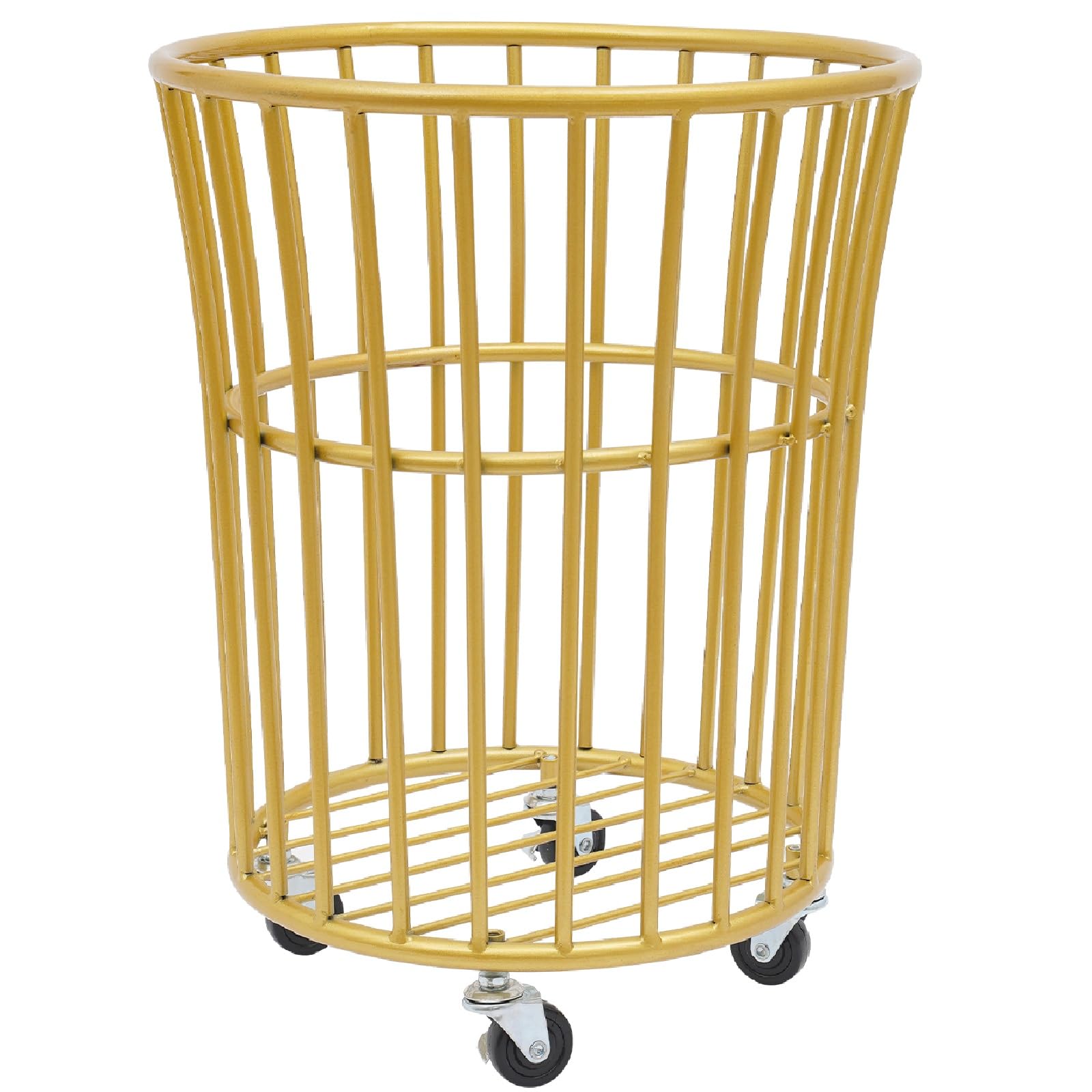 SFSLBFB Rolling Laundry Hamper Cart, Metal Basket Storage Organizer for Bedroom Bathroom Closet