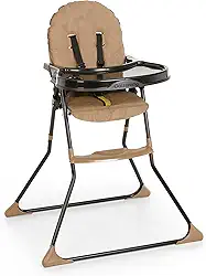 Galzerano, Cadeira de Bebê para Alimentação até 23 Kg Alta Nick Toffee Caramelo Preta