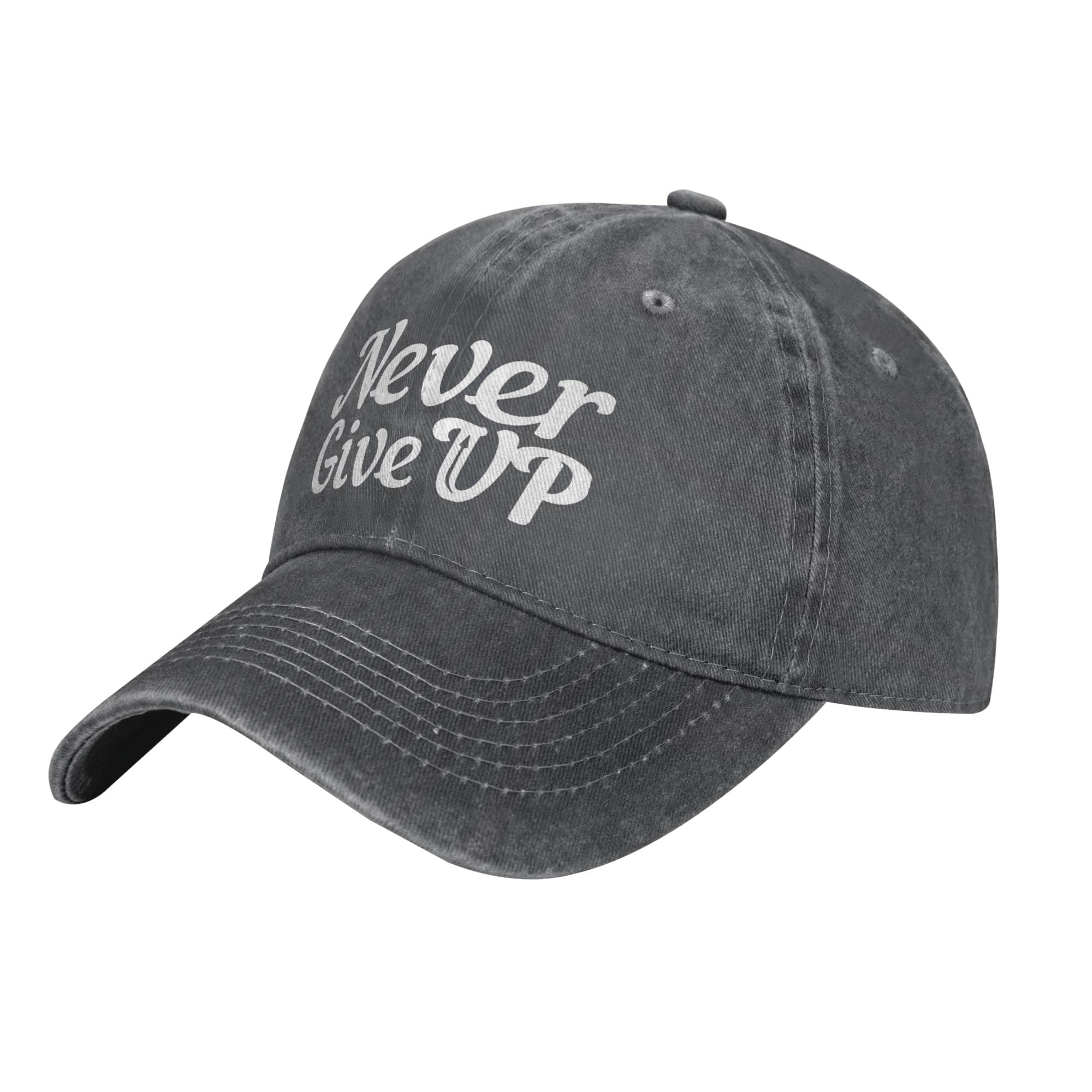 Melbrakin Unisex Deep Heather Never Give Up Adjustable Baseball Cap Trucker Hats