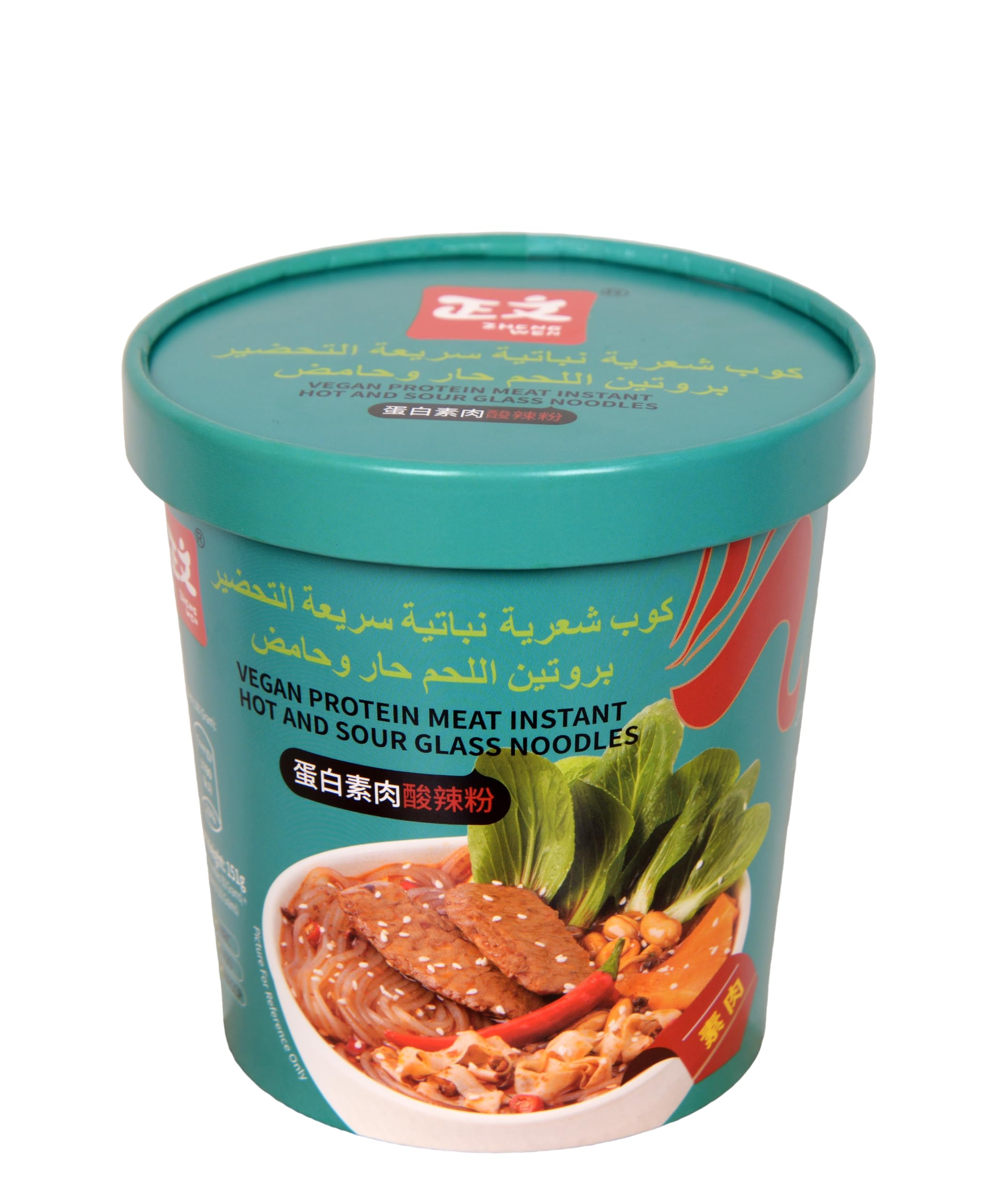 ZHENG WEN VEGAN PROTEIN MEAT INSTANT HOT & SOUR GLASS NOODLES 151G