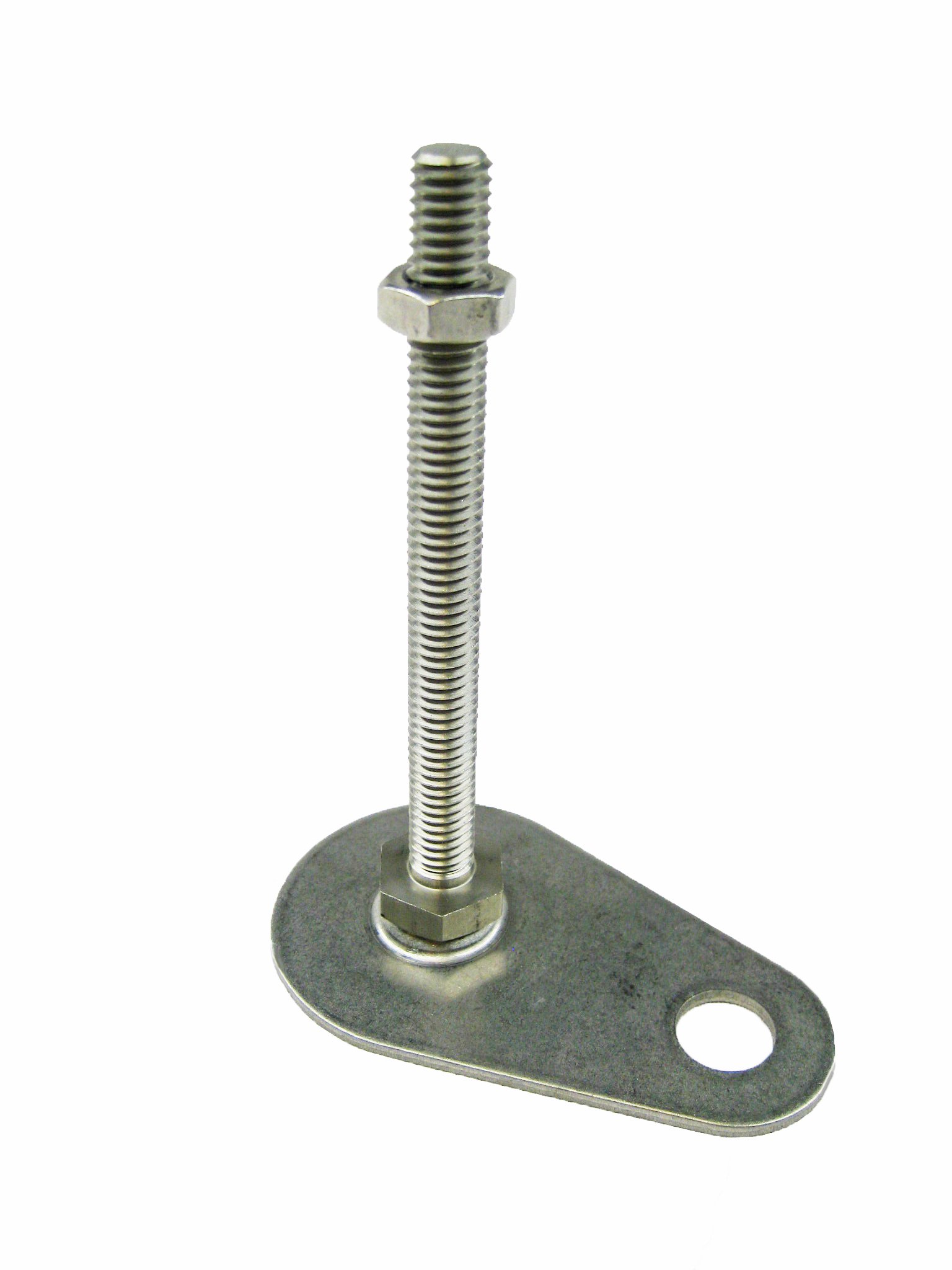 J.W. Winco 440.6-60-1/2-13-150-OS Series GN 440.6 Stainless Steel Leveling Feet with Fixing Lug, Inch Size, 2.36" Base Diameter, 1/2-13 Thread Size, 5.91" Thread Length