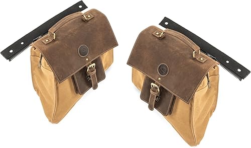 Miniatura 2 de Overland Outfitters Bolsa de sillín Sherpa, par de 2 – Compatible con Jeep Wrangler JL 2018-2022 – Cuero y lona de alta calidad – Se adapta a