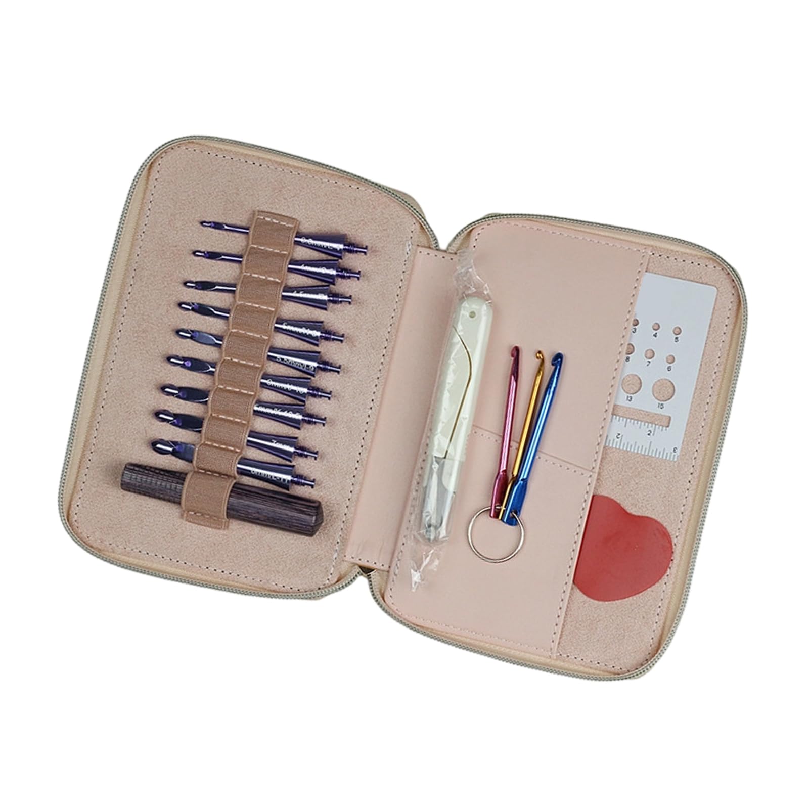 Detachable Alumina Crochet Hook Set, Wood Handle, Various Sizes with Storage Bag for Easy Use Handle Ensuring Easy Use Multiple Hook with Portable Case