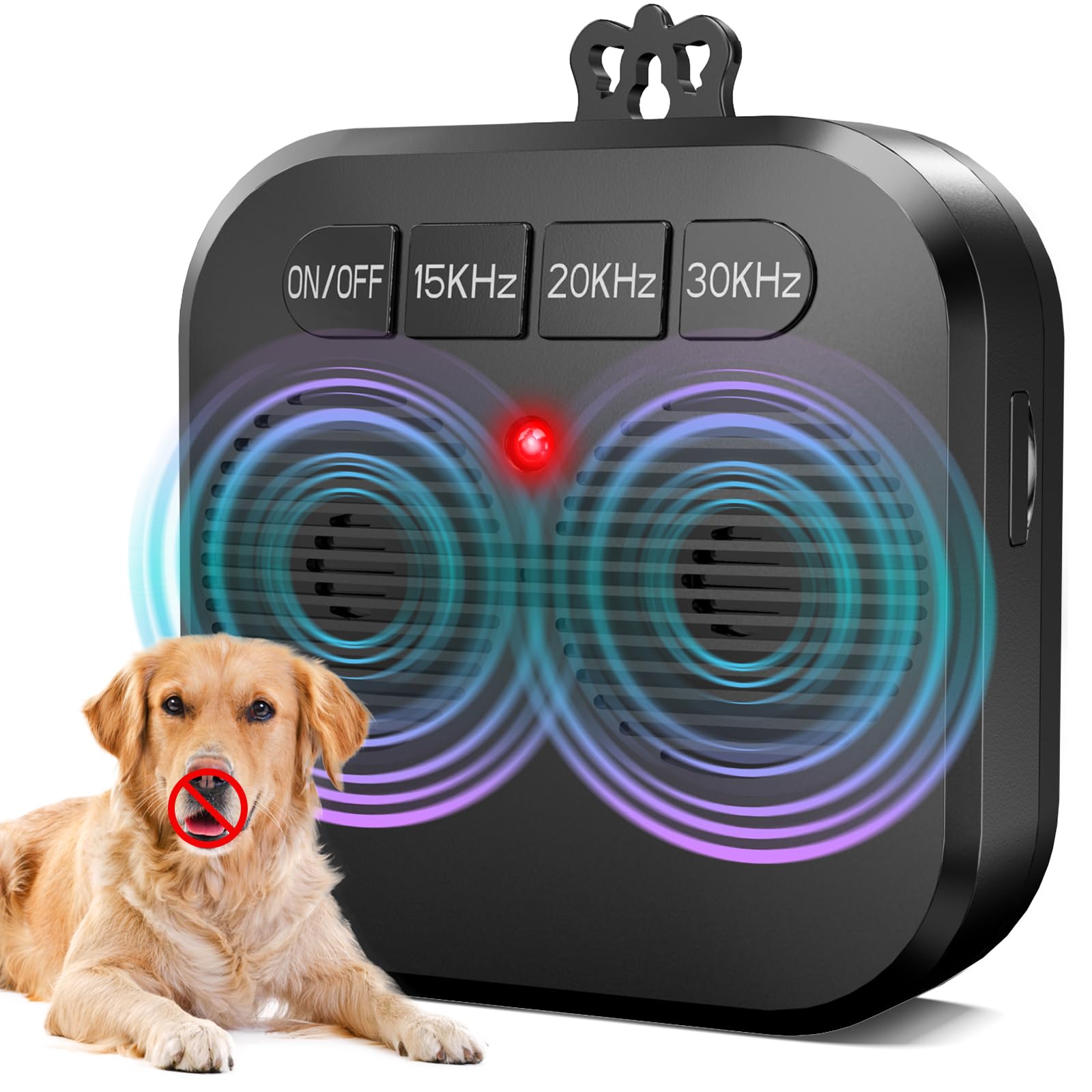 Anti Barking Device for Dogs, Ultrasonic Dog Barking Device with 3 Modes, Rechargeable Dog Barking Deterrent Devices Up to 33FT Effective Range, Dog Bark Stopper for Indoor Outdoor Use (Black)