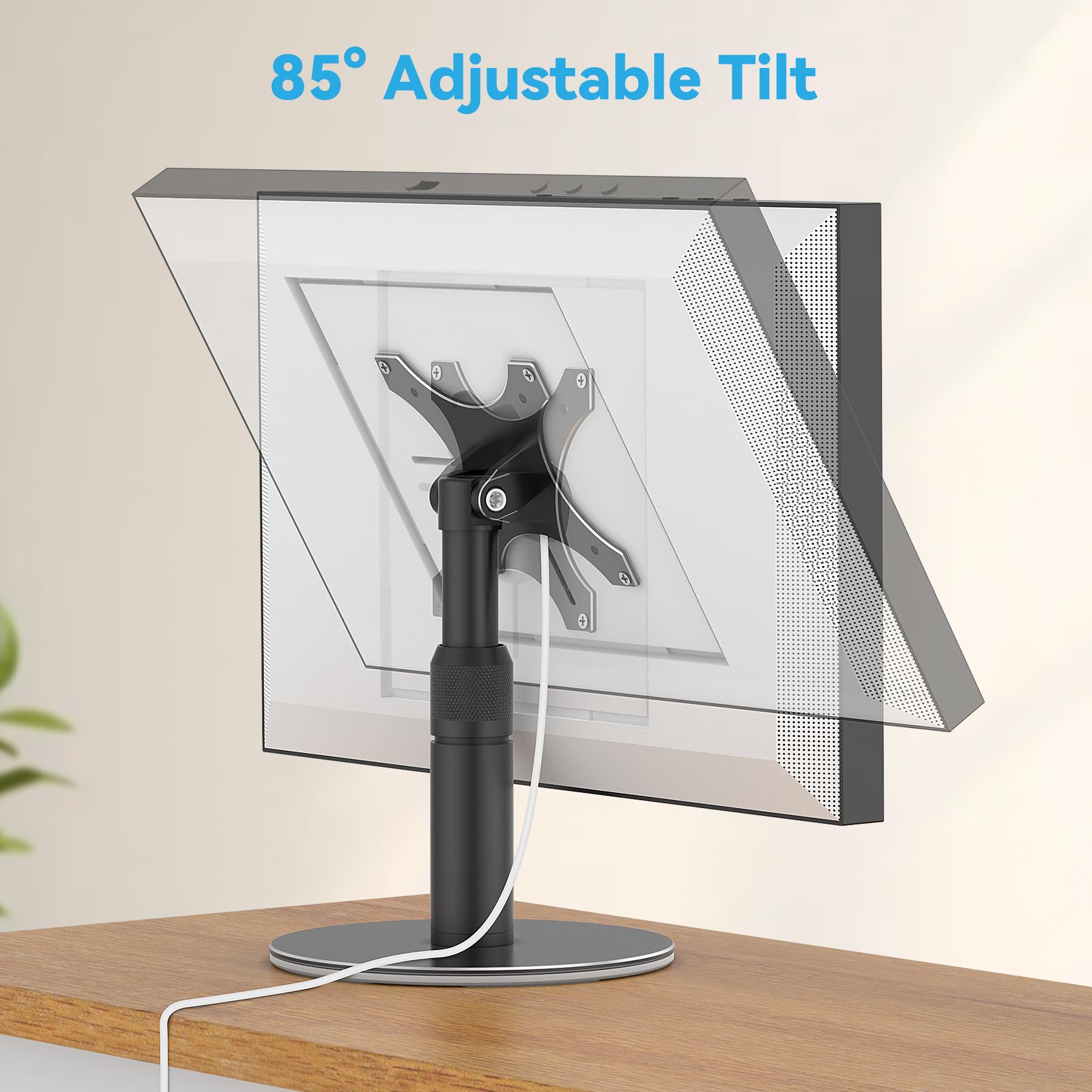 Almoz Supporto da scrivania per Echo Show 21, Echo Show 15 (tutte le generazioni), solleva fino a 24,1 cm dalla scrivania, supporto inclinabile e girevole per Alexa Echo Show 21, senza attrezzi,