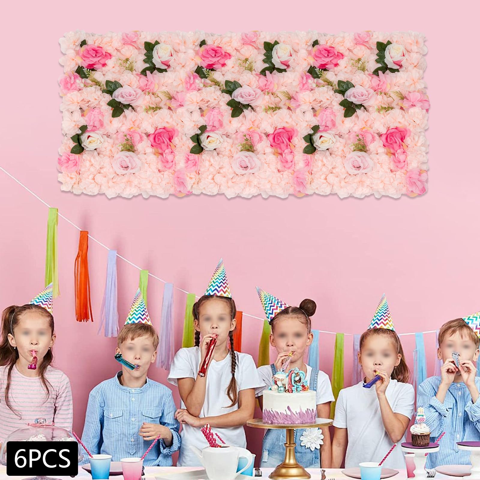 6 pannelli da parete per fiori, 40 x 60 cm, decorazione di fiori artificiali, pareti di rose, rose, piante acquatiche, fiori da parete, sfondo fai da te, per feste di matrimonio