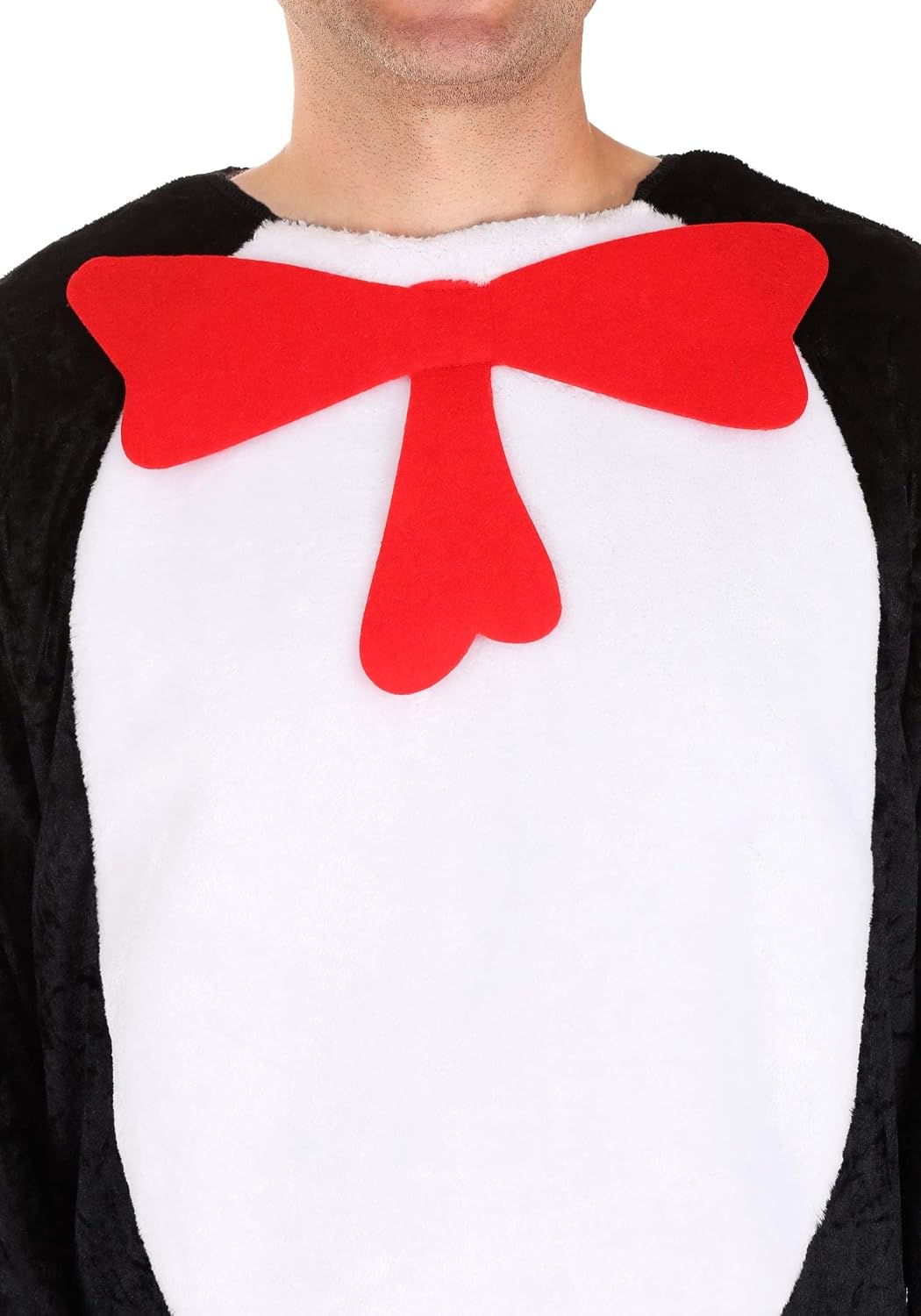 Dr. Seuss Cat in the Hat Adult Costume - Jumpsuit, Bow Tie, Tail, Red & White Striped Hat - Officially Licensed