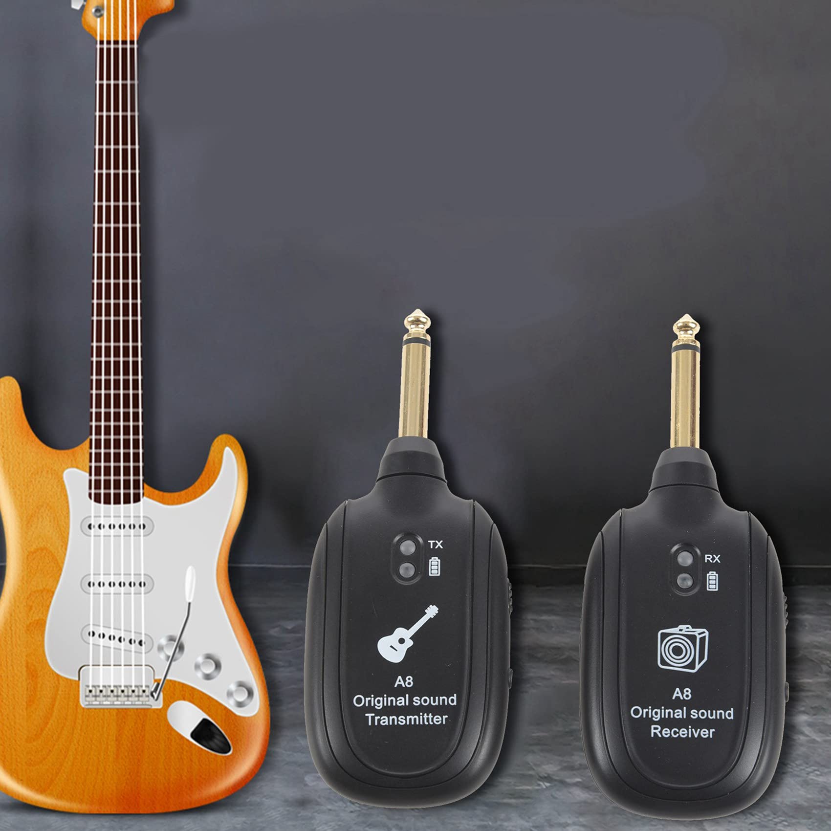 VENOAL 4X UHF Gitara Bezprzewodowy Nadajnik Odbiornik Wbudowany Akumulator