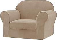 Vista 24 de CHUN YI Fundas de sofá de terciopelo de 3 piezas para sofá de 2 cojines, fundas resistentes al agua, antideslizantes, de alta elasticidad, protector