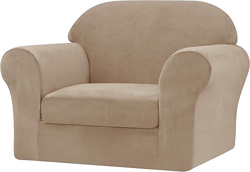 Vista 26 de CHUN YI Fundas de sofá de terciopelo de 3 piezas para sofá de 2 cojines, fundas resistentes al agua, antideslizantes, de alta elasticidad, protector