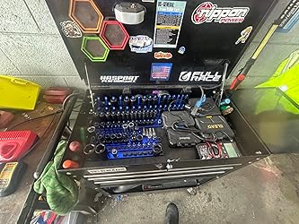 1/2" Drive Magnetic Socket Organizer Rail - Heavy Duty Aluminum With 12 Swivel Clips (Blue)