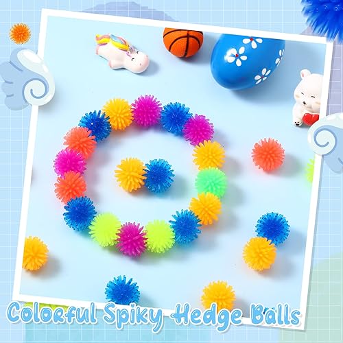 Miniatura 6 de 100 bolas de seto puntiagudas, multicolor, pequeña, bola de puercoespín, mini alivio del estrés, juguetes para ansiedad, suaves, sensoriales,