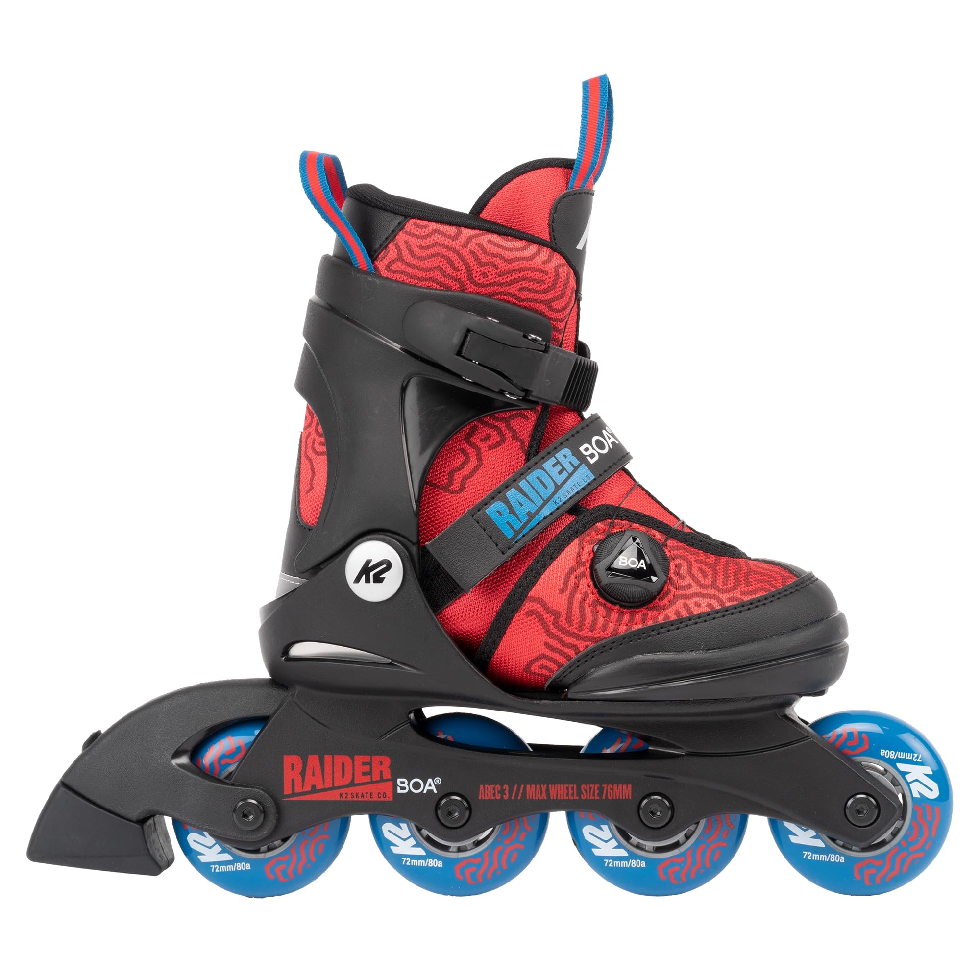 K2 Skate Raider Boa,Red_Blue,4-8