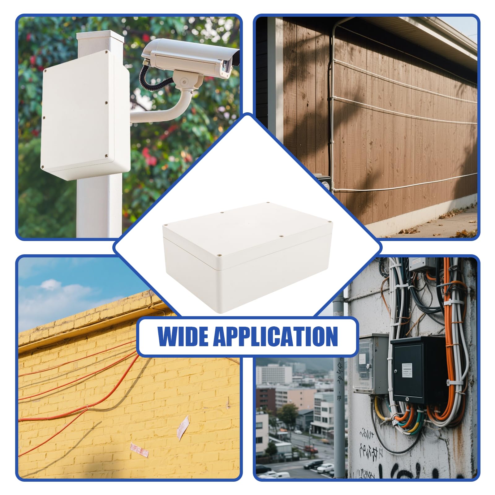 WOPPLXY 2 unidades de caja estanca exterior electrica, 265 x 185 x 95 mm caja estanca exterior de IP65 de blanca, caja de conexiones electricas de ABS