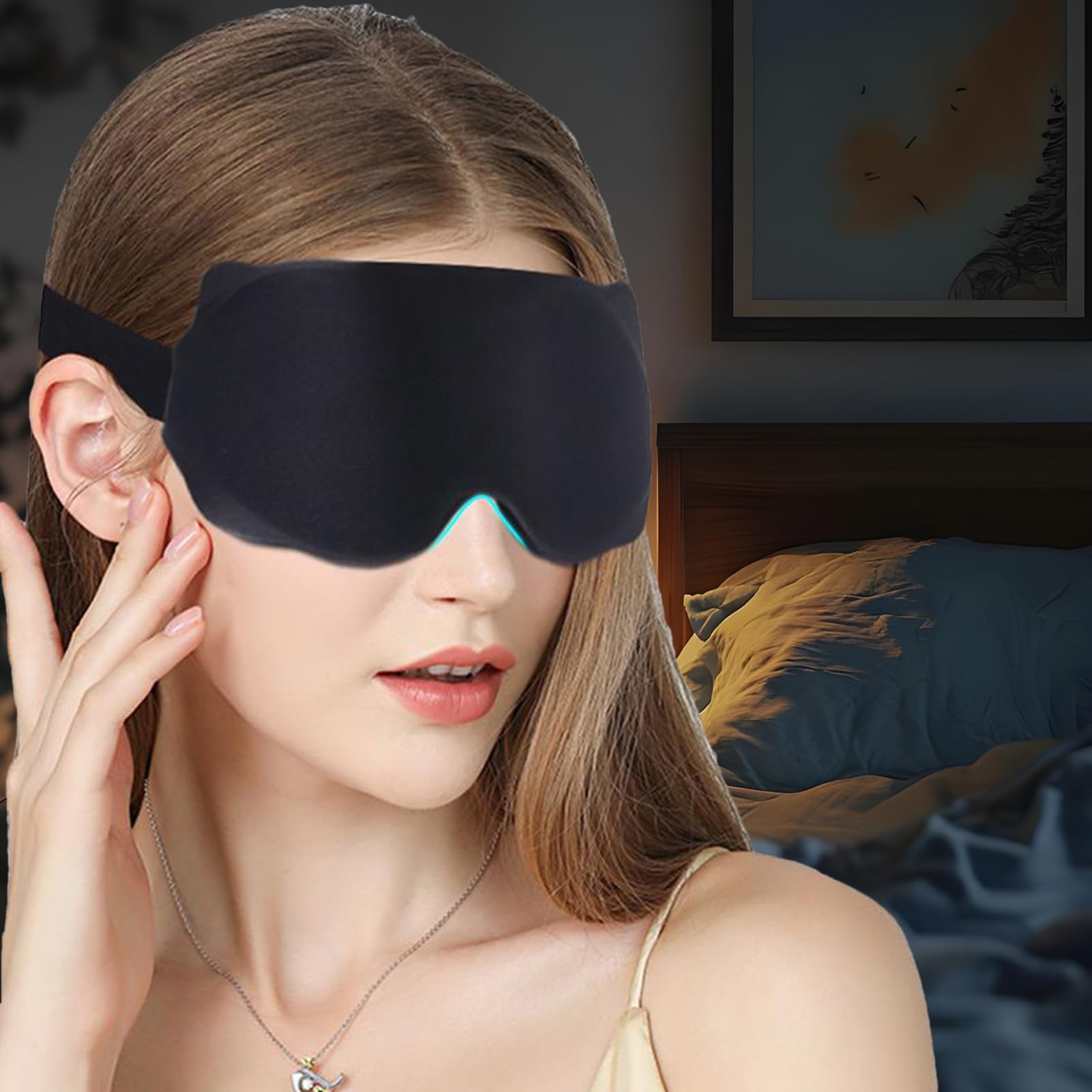 Maschera per Occhi Maschera per in Viaggio Aereo | Maschera Lavabile per Viaggi Yoga Sonno Relax con Chiusura Notturna Ideale per Casa e Attività Esterni