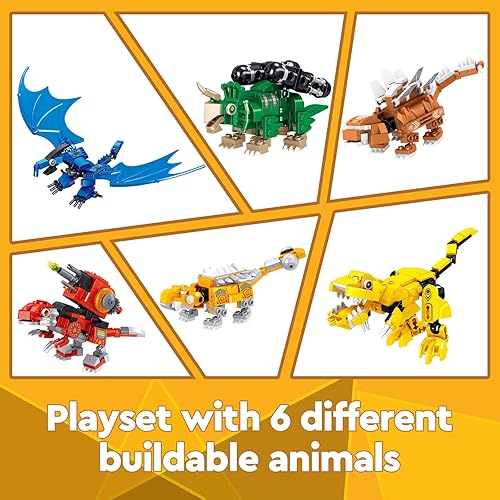 Miniatura 2 de HIGH GODO Juego de construcción de dinosaurio robot, 6 en 1, juguete de construcción de robot transformador de dinosaurio para niños, niños y niñas