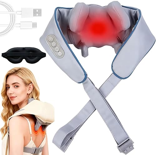 Miniatura 8 de Therapexa - Masajeador de cuello y hombros, masajeador de cuello y hombros con calor, masajeador inalámbrico de cuello Shiatsu para aliviar el dolor