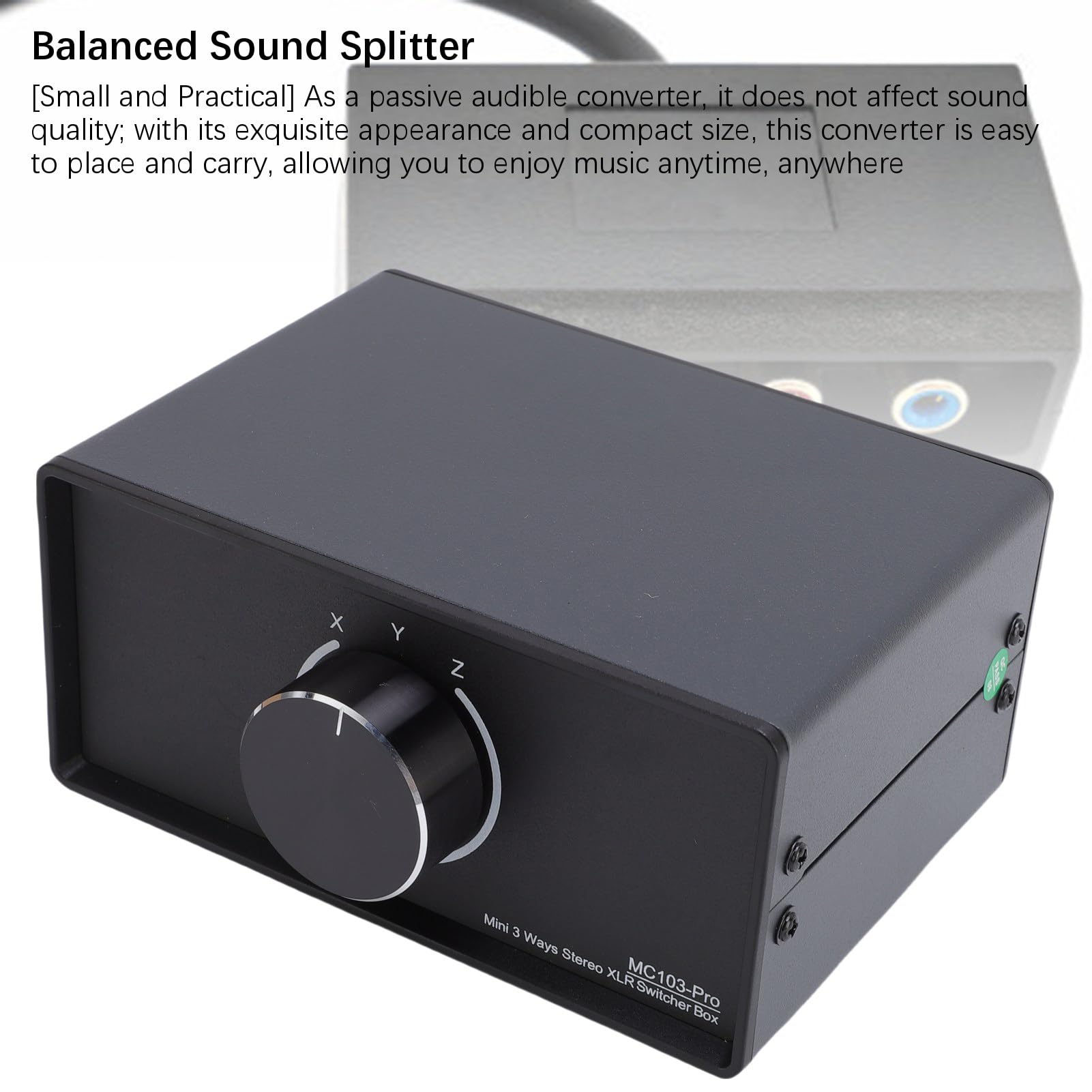 Splitter Acustico Passivo Stereo a 3 Vie, Lega di Alluminio, Interferenze Minime e Struttura Robusta per Appassionati di Musica e Confronti Audio